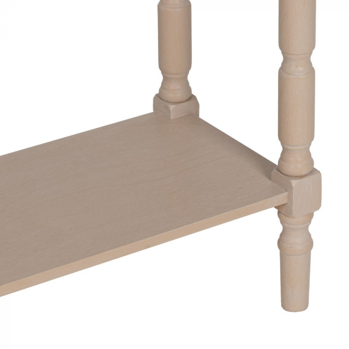 Consolă Ixia cu 2 sertare și raft – finisaj crem mat, structură pin și MDF – vedere frontală [8]