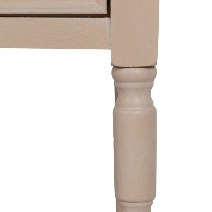 Consolă Ixia cu 2 sertare și raft – finisaj crem mat, structură pin și MDF – vedere frontală [9]