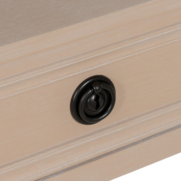 Consolă Ixia cu 2 sertare și raft – finisaj crem mat, structură pin și MDF – vedere frontală [7]
