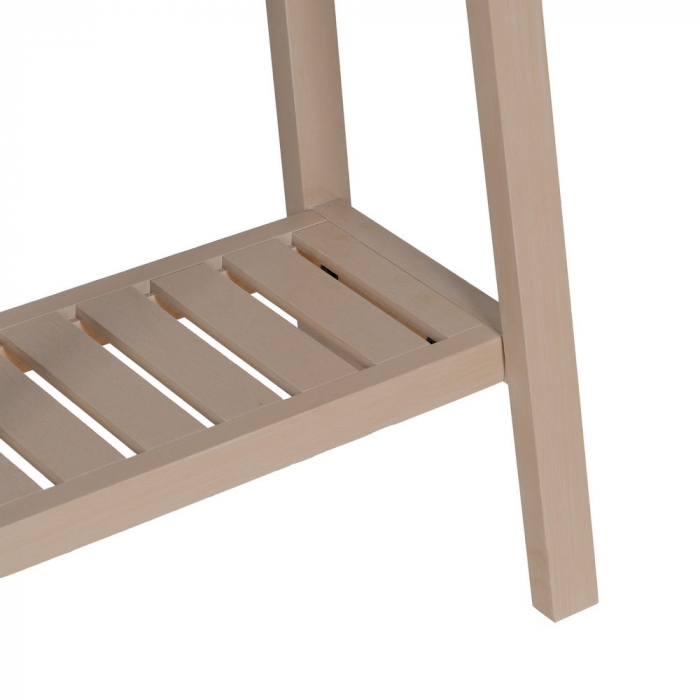 Consolă crem Ixia – minimalistă cu raft inferior – vedere frontală [6]
