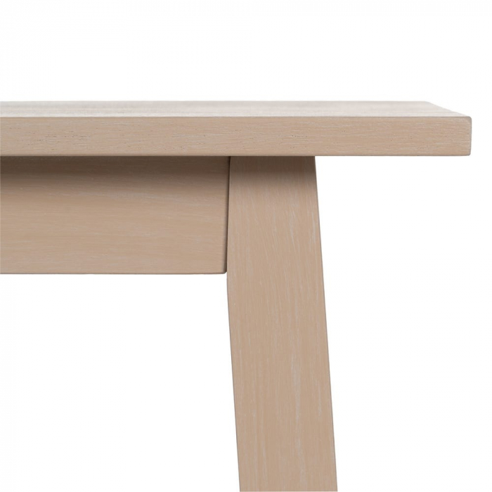 Consolă crem Ixia – minimalistă cu raft inferior – vedere frontală [5]