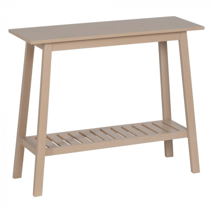 Consolă dreptunghiulară Ixia crem – cu raft și picioare trapezoidale – vedere frontală [3]