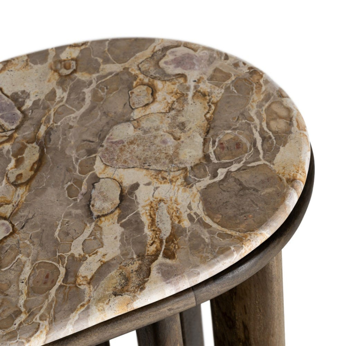 Consola lunga din lemn de mango cu blat din marmura naturala 160 cm [6]