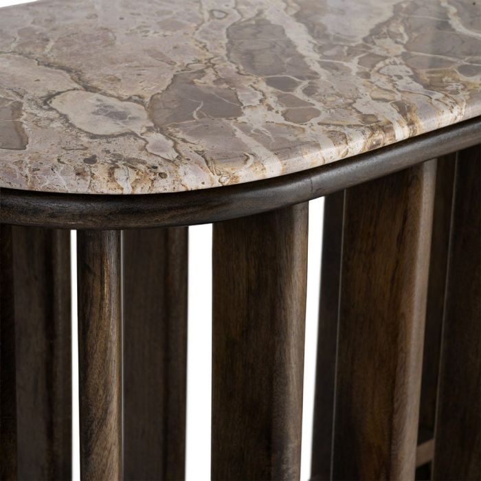 Consola lunga din lemn de mango cu blat din marmura naturala 160 cm [7]