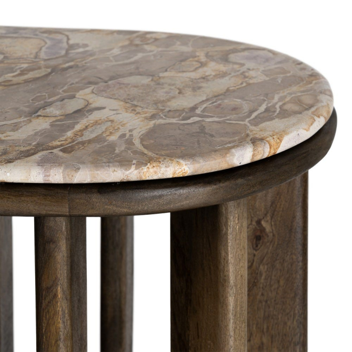 Consola lunga din lemn de mango cu blat din marmura naturala 160 cm [10]