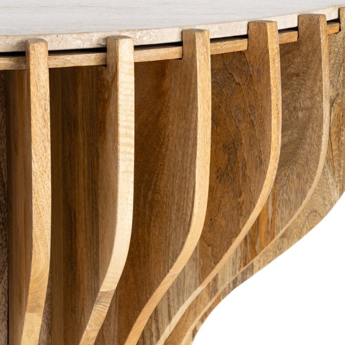 Consola din lemn de mango cu blat din marmura naturala 92 cm [10]