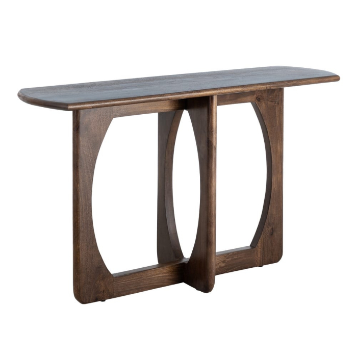 Consolă din lemn de mango cu blat drept și bază decorativă [2]