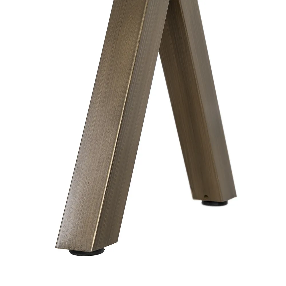 Consolă cu blat cu aspect de lemn si picioare metalice in forma de X [8]