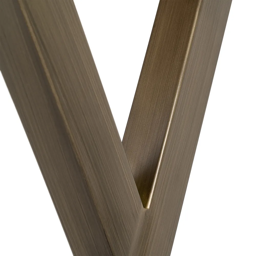 Consolă cu blat cu aspect de lemn si picioare metalice in forma de X [9]