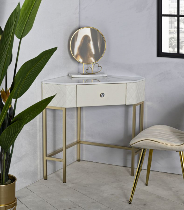 Consola de colt cu sertar | Economisire spatiu | CreativDeco [2]