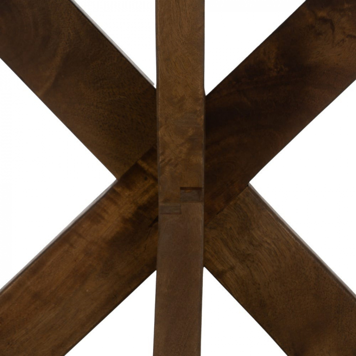 Consolă mango natural Ixia – picioare X, design modern din lemn masiv – vedere laterală [7]
