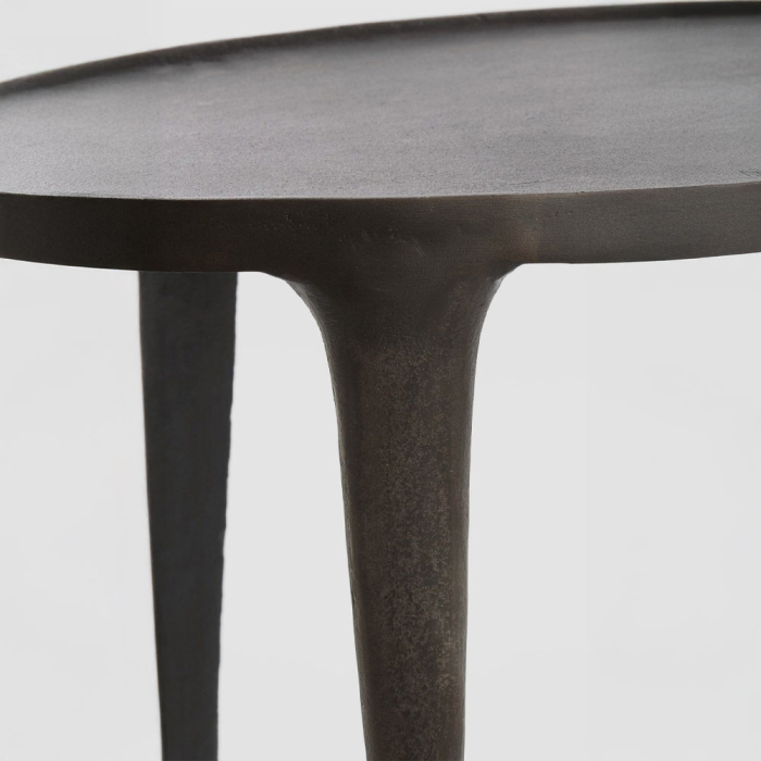 Consolă din aluminiu turnat negru cu blat oval [4]