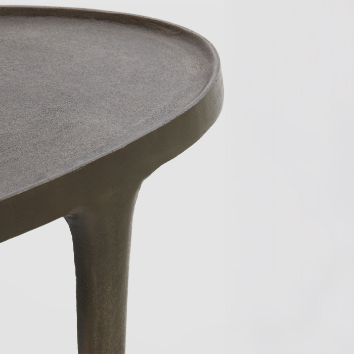 Consolă din aluminiu turnat negru cu blat oval [5]