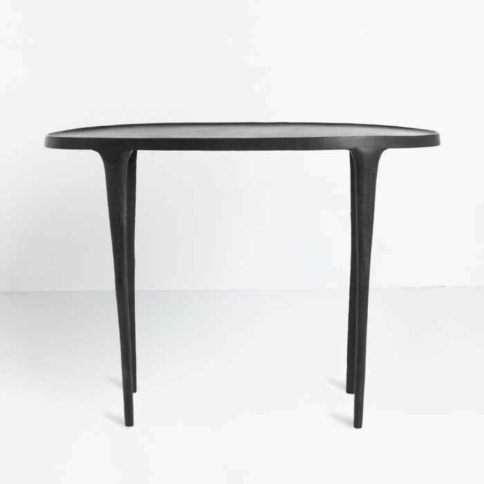 Consolă din aluminiu turnat negru cu blat oval [3]