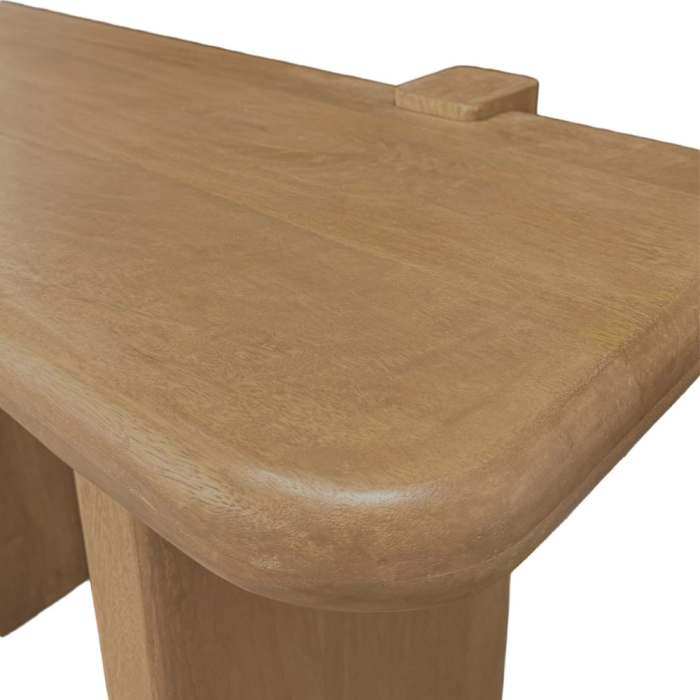 Consolă din lemn de mango bej cu design sculptural [2]