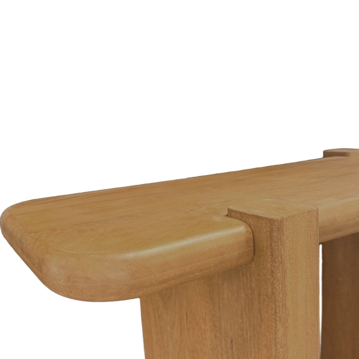 Consolă din lemn de mango bej cu design sculptural [4]