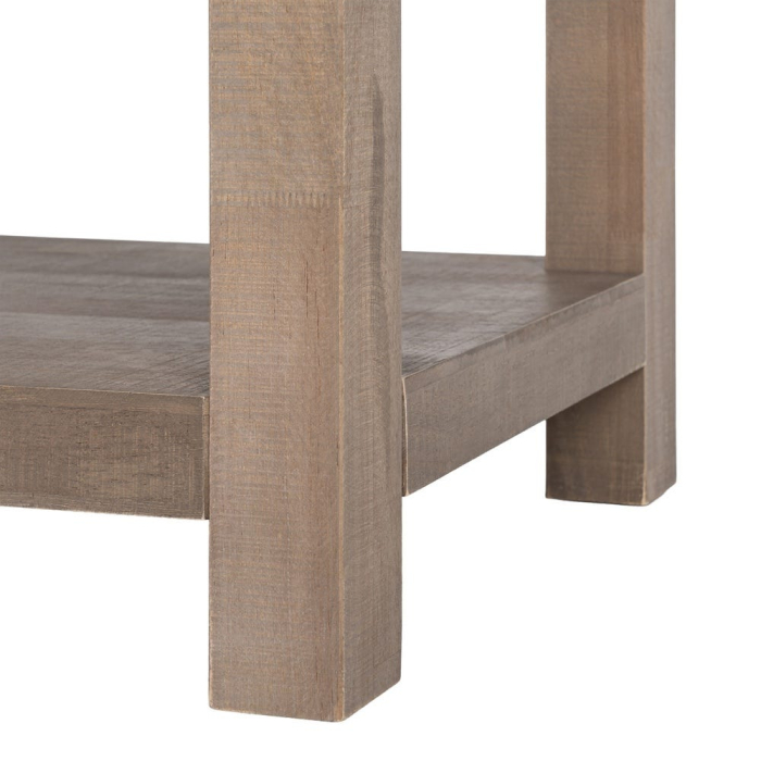 Consolă din lemn de pin cu aspect natural cu trei sertare si polita inferioara [10]