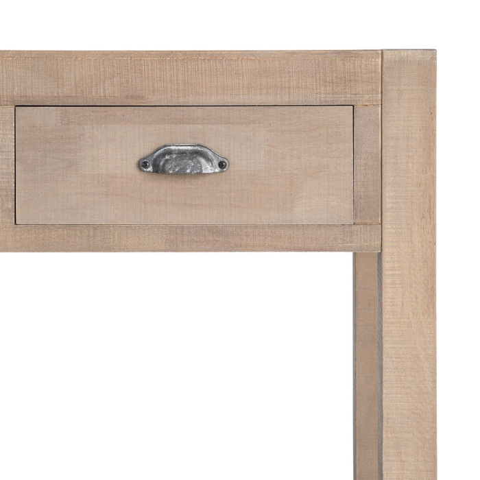 Consolă din lemn de pin cu aspect natural cu trei sertare si polita inferioara [6]