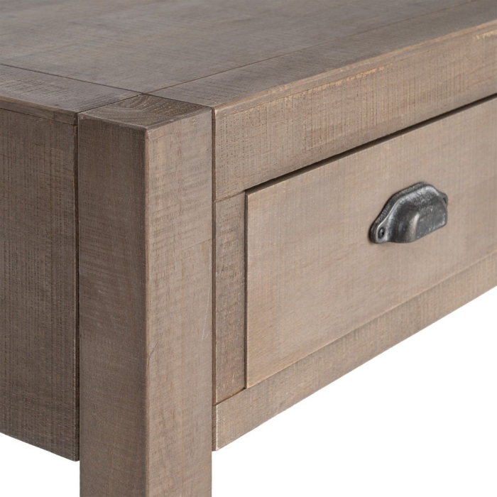 Consolă din lemn de pin cu aspect natural cu trei sertare si polita inferioara [7]