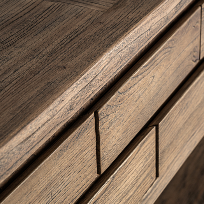 Consolă din lemn de ulm cu 9 sertare și poliță inferioară [7]