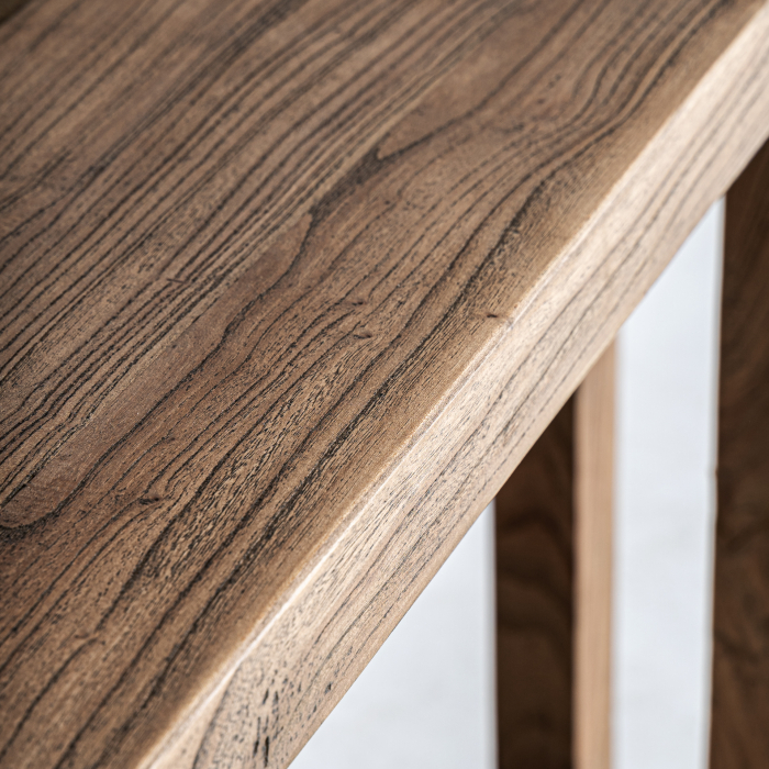 Consolă din lemn de ulm cu design minimalist și blat gros [5]