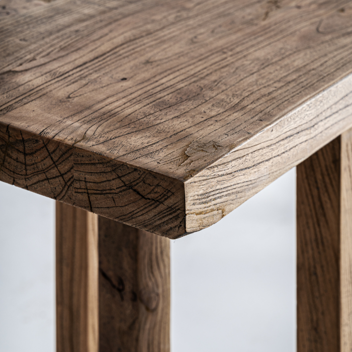 Consolă din lemn de ulm cu design minimalist și blat gros [6]