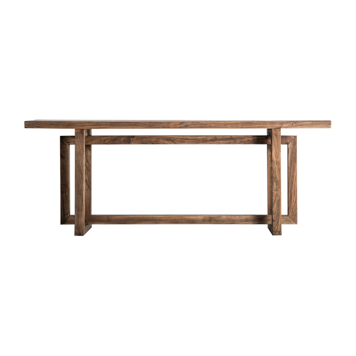 Consolă din lemn de ulm cu design minimalist și blat gros [2]