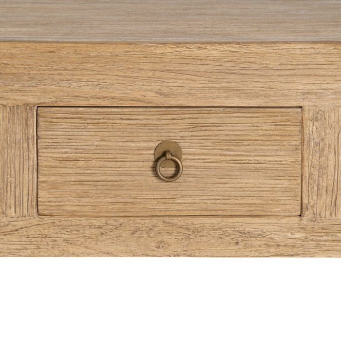 Consola din lemn de ulm reciclat cu sertare design arhitectural wabi-sabi [10]