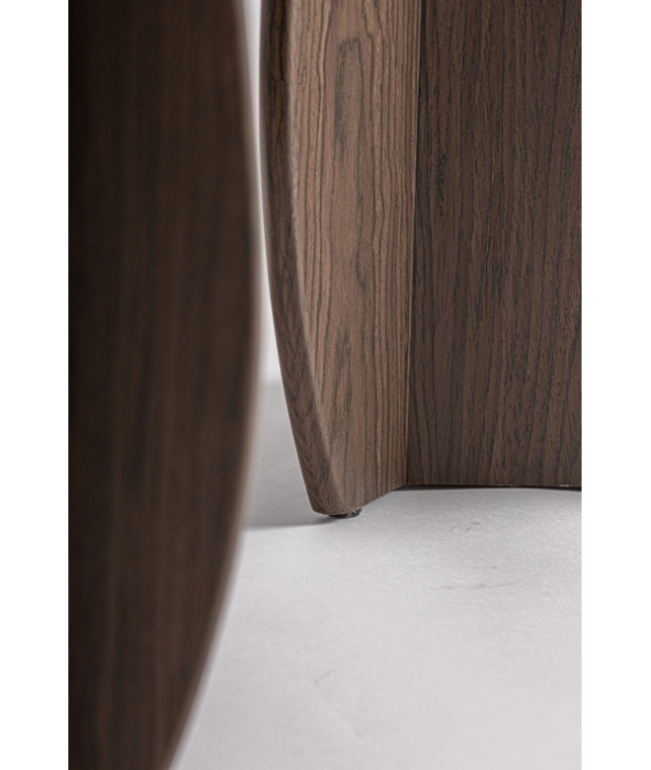 Consolă din lemn maro cu blat rotunjit pentru living și hol Arko [4]