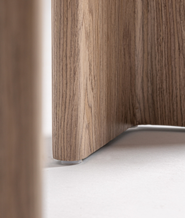 Consolă din lemn maro deschis cu blat drept si picioare pline Lira [3]