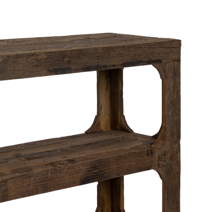 Consolă lemn reciclat cu 3 rafturi industrial rustic [5]