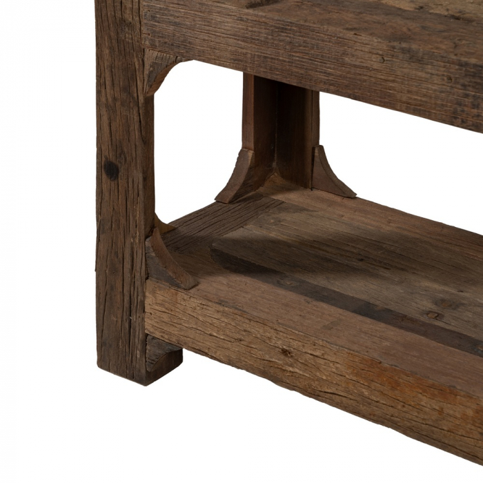 Consolă lemn reciclat cu 3 rafturi industrial rustic [7]