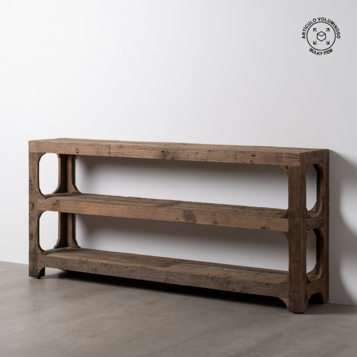 Consolă lemn reciclat cu 3 rafturi industrial rustic [1]
