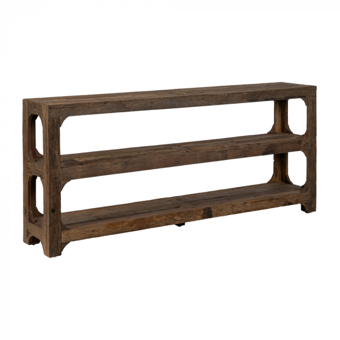 Consolă lemn reciclat cu 3 rafturi industrial rustic [2]