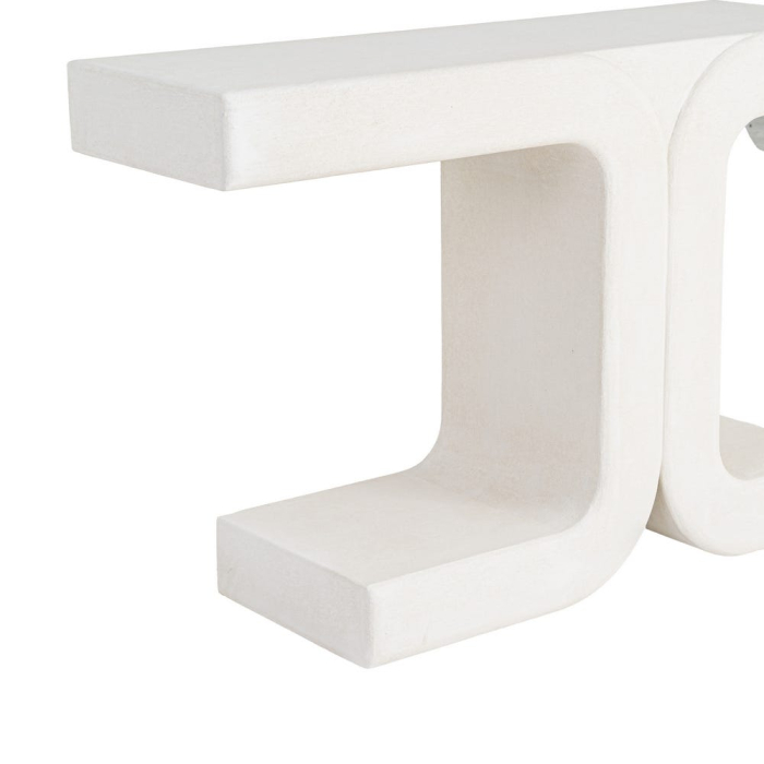 Consolă din MDF alb cu formă geometrică curbată [5]