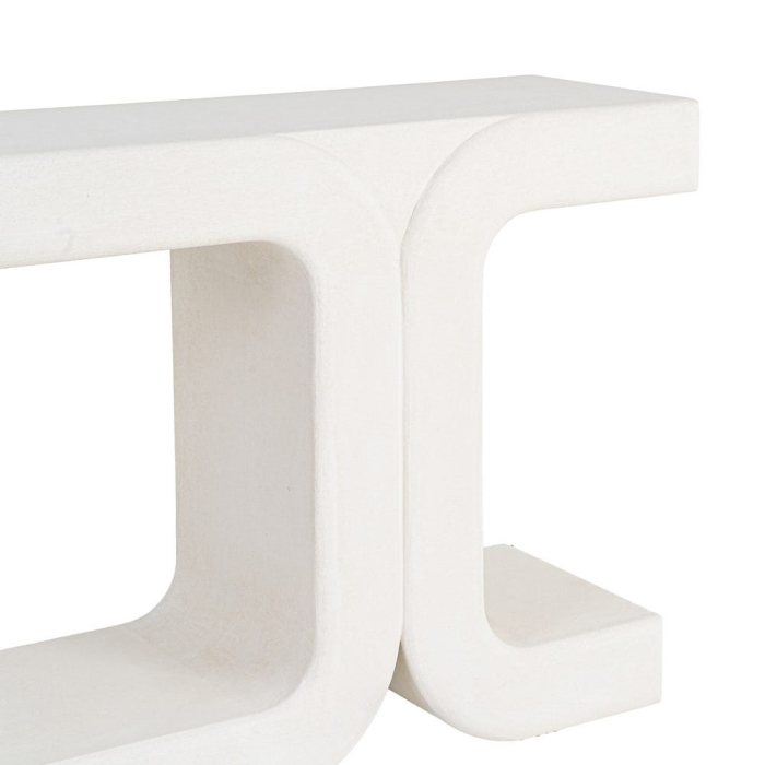Consolă din MDF alb cu formă geometrică curbată [4]