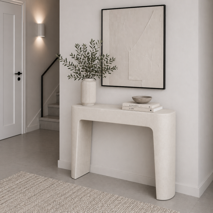 Consolă din MDF alb cu formă rotunjită simplă [2]