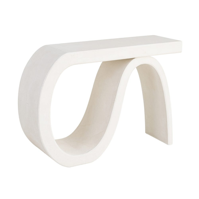 Consolă din MDF alb cu formă sculpturală curbată [3]