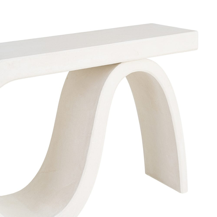 Consolă din MDF alb cu formă sculpturală curbată [4]