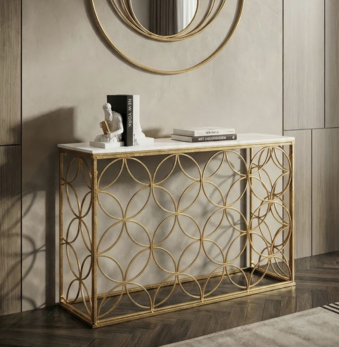 Consola Star marmura, auriu alb - creativdeco.ro [4]