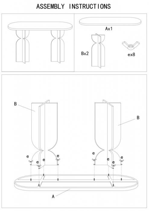 Consolă din metal bej cu blat oval [10]
