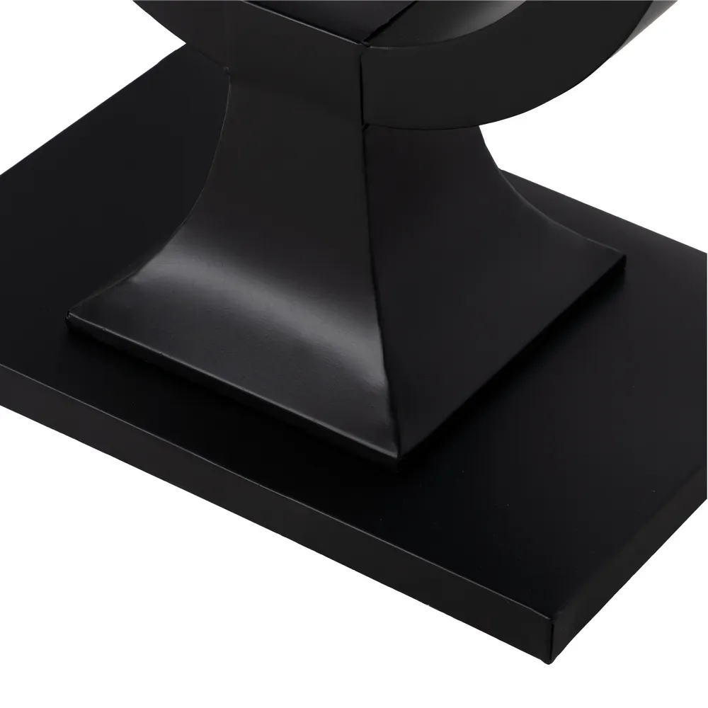 Consolă Ixia sculpturală cu cerc central și blat sticlă [11]