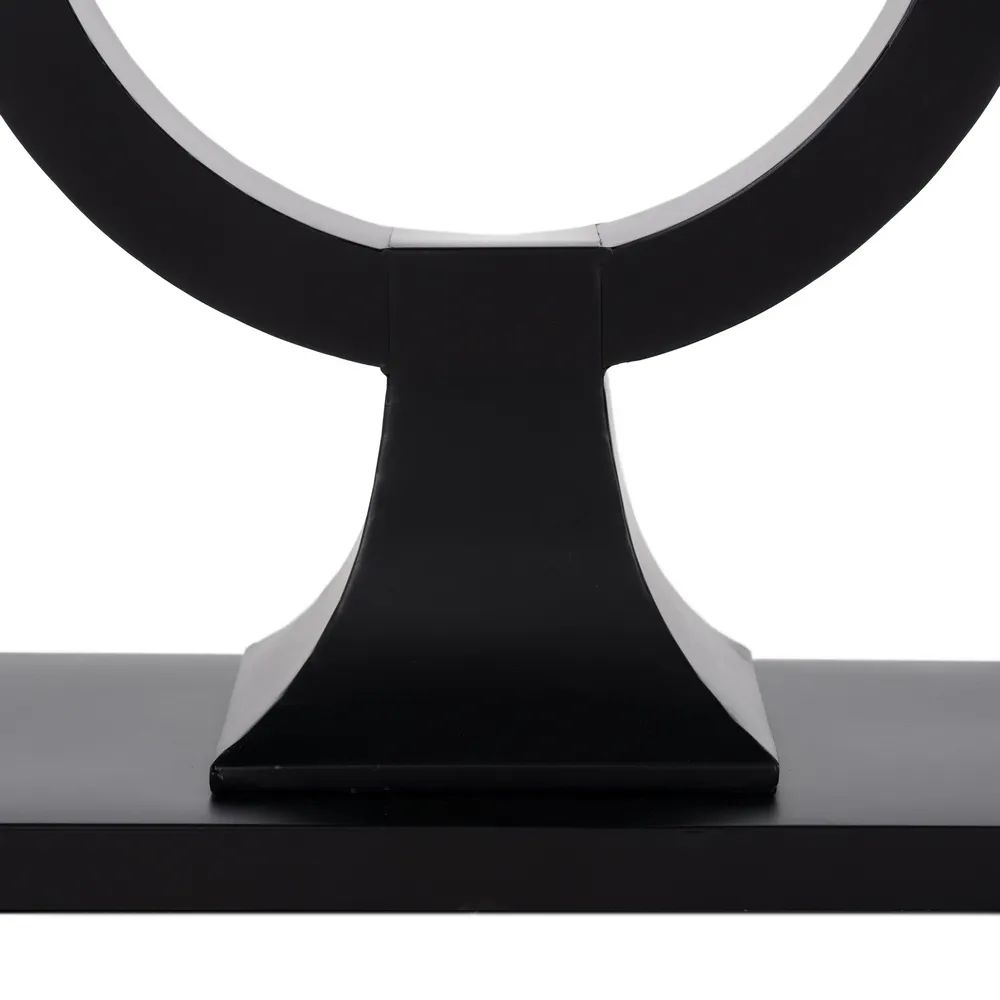 Consolă Ixia sculpturală cu cerc central și blat sticlă [10]