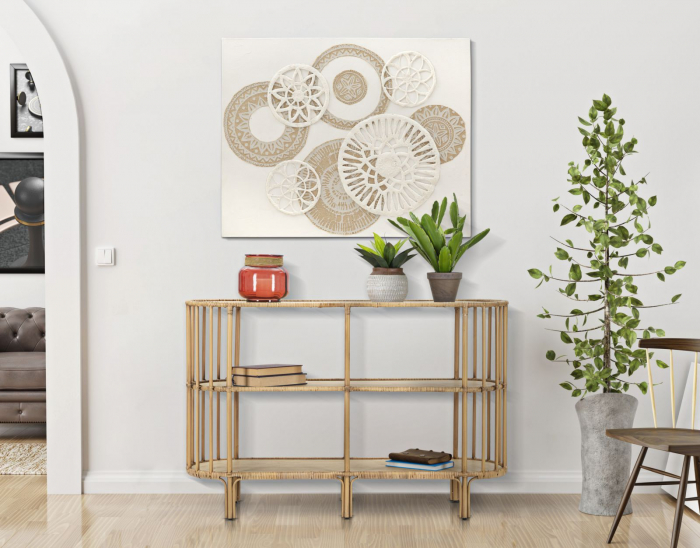 Consola Panama ratan boho chic cu 3 rafturi | CreativDeco [7]