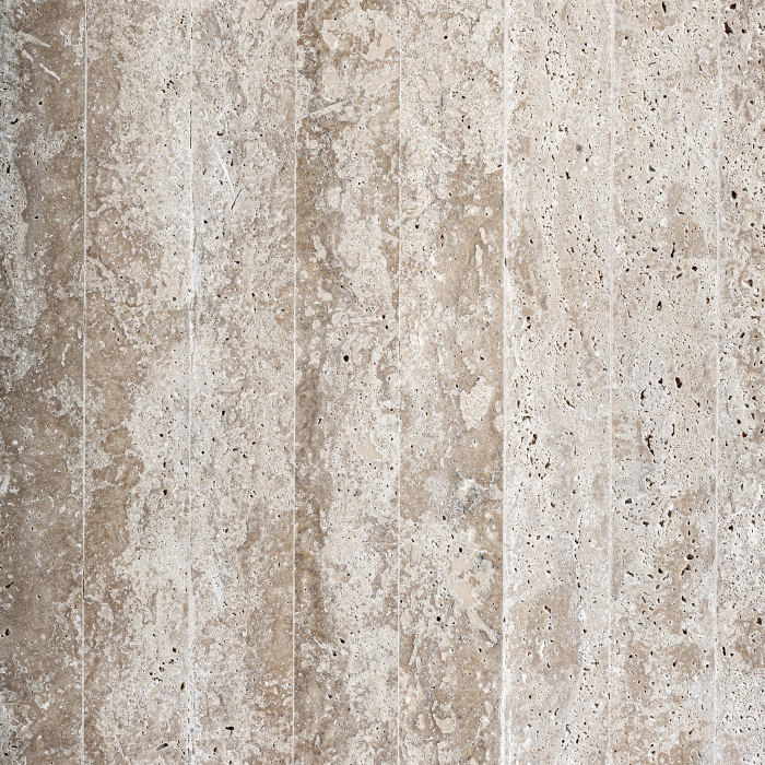 Consolă din travertin bej cu blat oval [4]