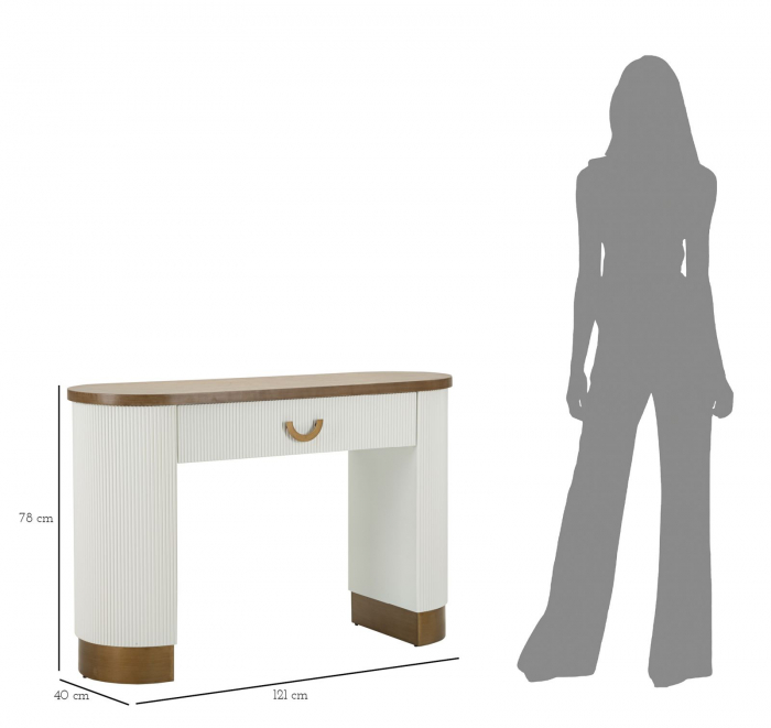 Consola cu sertar design rotunjit | Mobilier elegant CreativDeco [9]