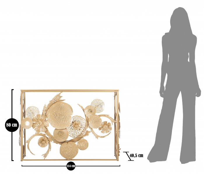 Consola Glam Universe, metal auriu, oglinda [9]