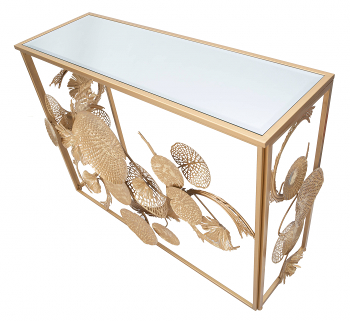 Consola Glam Universe, metal auriu, oglinda [5]
