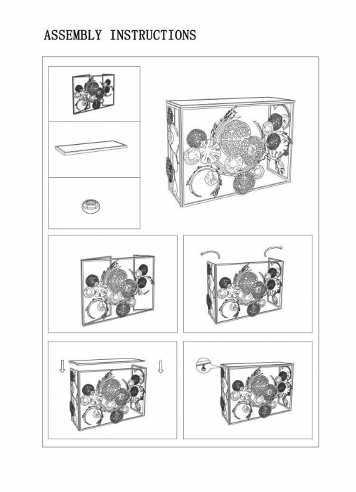 Consola Glam Universe, metal auriu, oglinda [10]