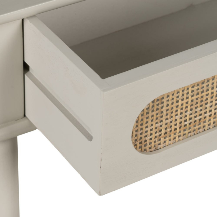 Consola gri deschis cu sertare ratan design modern [6]